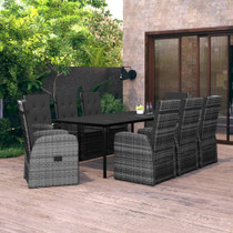 9-dijelni vrtni blagovaonski set s jastucima sivi 3099498