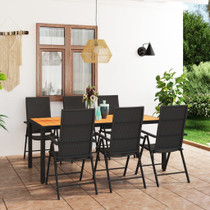 7-dijelni vrtni blagovaonski set crno-smeđi 3060056