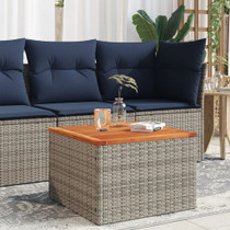 Vrtni stol sivi 55 x 55 x 37 cm od poliratana i bagremovog drva 366126