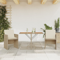 3-dijelni bistro set s jastucima bež od poliratana 365069