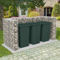 Gabionska ograda za tri kante za otpad od čelika 250x100x120 cm Gabionska ograda za tri kante za otpad od čelika 250x100x120 cm