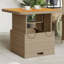 Vrtni stol bež 80 x 80 x 71 cm od poliratana i drva bagrema 368271