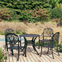 5-dijelni bistro set od lijevanog aluminija crni 3070602