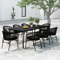9-dijelni vrtni blagovaonski set crni 3099226