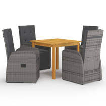 5-dijelni vrtni blagovaonski set sivi 3067720