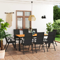 9-dijelni vrtni blagovaonski set crno-smeđi 3060057