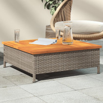 Vrtni stol sivi 70 x 70 x 25 cm od ratana i bagremovog drva 3281630