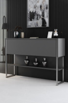 Komoda Luxe - srebro, antracit