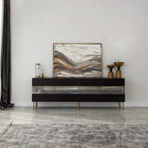 Stalak za televizor Leon - Zlato, Fume