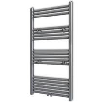 Kupaonski radijator za ručnike s prečkama ravni sivi 600 x 1160 mm Kupaonski radijator za ručnike s prečkama ravni sivi 600 x 1160 mm