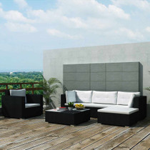 Vrtni Sofa Set 17 Kom Poli Ratan Crni
