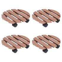 Kolica za biljke 4 kom smeđa Ø 30 x 7,5 cm WPC n.p Kolica za biljke 4 kom smeđa Ø 30 x 7,5 cm WPC n.p