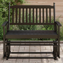 Klupa za ljuljanje crna 118 x 70 x 104,5 cm masivno drvo topola n.p