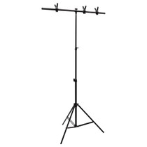 Stalak za pozadinu u obliku slova T crni 91 x 60 x (70-200) cm n.p