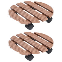 Kolica za biljke 2 kom smeđa Ø 30 x 7,5 cm WPC n.p Kolica za biljke 2 kom smeđa Ø 30 x 7,5 cm WPC n.p