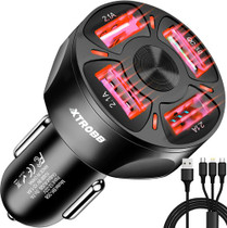 4x USB auto punjač + Xtrobb 19907 kabel