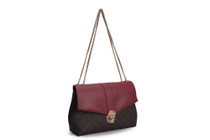 Torba za rame 1228 v2 - bordo crvena, smeđa
