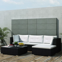 Vrtni Sofa Set 14 Kom Poli Ratan Crni