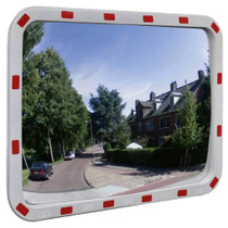 Konveksno pravokutno prometno ogledalo 60 x 80 cm s reflektorima Konveksno pravokutno prometno ogledalo 60 x 80 cm s reflektorima