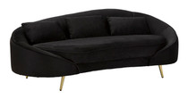 Sofa 3 Sjeda Oslo Sa Jastukima Crni Cm 185x84x68