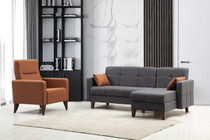Sofa Garnitura Polya L - tamno siva