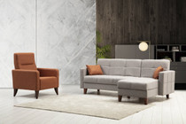 Sofa Garnitura Polya L - Svijetlo siva