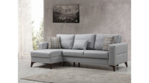 Kutna sofa-krevet Kristal 2 - svijetlo siva