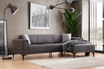 Kutna sofa-krevet Horizont desno - tamno siva