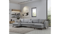 Kutna sofa-krevet Kristal 2+Kutak - Svijetlo siva