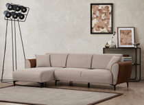 Kutna sofa-krevet Aren lijevo - bež, cimet