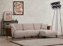 Kutna sofa-krevet Aren Right - bež, cimet