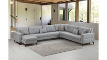 Kutna sofa-krevet Kristal 3+Kut+3 v2 - Svijetlo siva