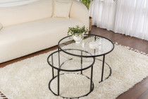 Set stolića za kavu Aurum - 80, 60 - crna, prozirna