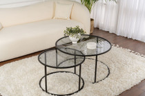 Set stolića za kavu Aurum - 80, 60 - crna, siva