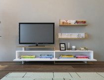 TV jedinica Ayaz - bijelo, tikovina