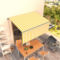 Tenda na ručno uvlačenje s roletom 3,5 x 2,5 m žuto-bijela 3069398