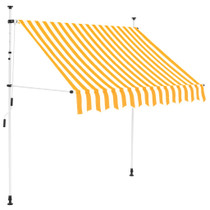 Tenda na ručno uvlačenje 150 cm narančasto-bijela prugasta 43231
