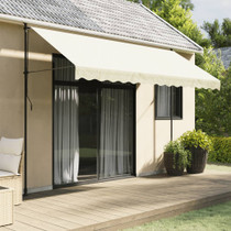 Tenda na uvlačenje krem 350 x 150 cm od tkanine i čelika 368748