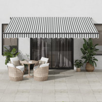 Tenda na ručno uvlačenje antracit i bijela 450 x 350 cm 3215812