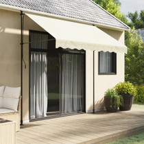 Tenda na uvlačenje krem 250 x 150 cm od tkanine i čelika 368746