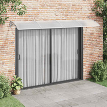 Nadstrešnica za vrata siva i prozirna 350x75 cm polikarbonat 153592