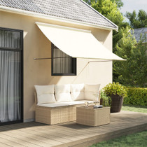 Tenda na uvlačenje krem 200 x 150 cm od tkanine i čelika 368759