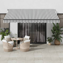 Tenda na ručno uvlačenje antracit i bijela 400 x 350 cm 3215808