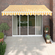Tenda na uvlačenje žuto-bijela 3,5 x 2,5 m tkanina i aluminij 3154432