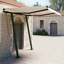 Tenda na ručno uvlačenje sa stupovima 3,5 x 2,5 m krem 3070117