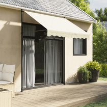 Tenda na uvlačenje krem 200 x 150 cm od tkanine i čelika 368745