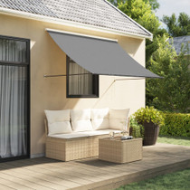 Tenda na uvlačenje antracit 250 x 150 cm od tkanine i čelika 368753