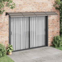 Nadstrešnica za vrata crna i prozirna 350 x 75 cm polikarbonat 153591