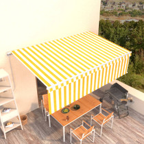 Tenda na ručno uvlačenje s roletom 5 x 3 m žuto-bijela 3069338