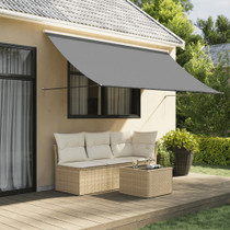 Tenda na uvlačenje antracit 300 x 150 cm od tkanine i čelika 368754